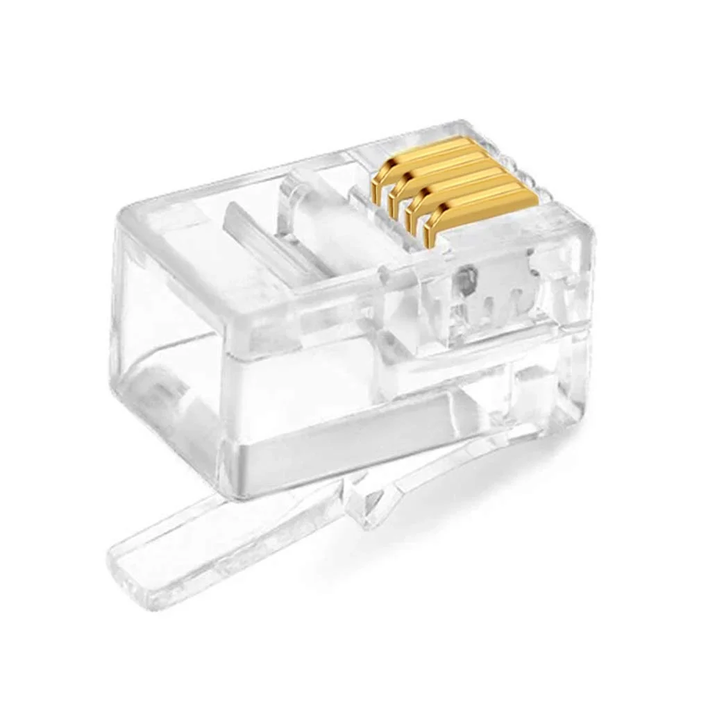 ZoeRax Telephone Modular Plug RJ11 4P4C/6P4C/6P6C Connector for Phone Line Cord Compatible with Both Solid/Stranded Wire