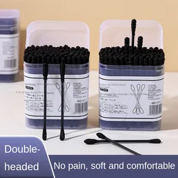 Boxed black cotton swabs Japanese earpick cotton swabs Clean Blackhead earpick disposable double-ended cotton swabs