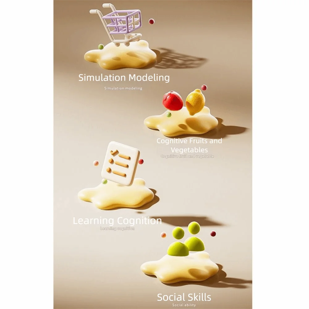 Multicolor Shopping Cart Toy Set 32PCS/Set Simulation Supermarket Trolley Toy 8 Snacks Box 24pcs Fruits Kids Role Playing Toy