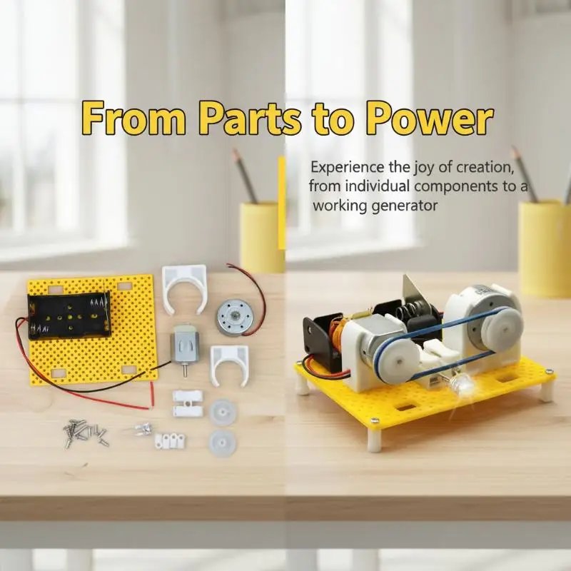 Electromagnetic Permanent Generator Physics Experiment DIY Project Kit Safe Non-toxic STEM Toy for Kids Age 8+ Science Class Use