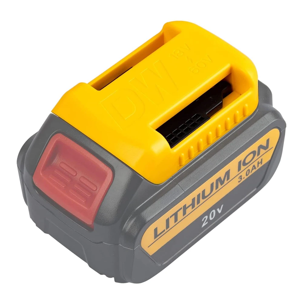 Imagem -02 - Ferramentas Elétricas Suportes de Montagem da Bateria para Dewalt 18v 20v Ferramenta Elétrica Broca e Bateria Capa Doca Rack Armazenamento Amarelo Preto 5packs de