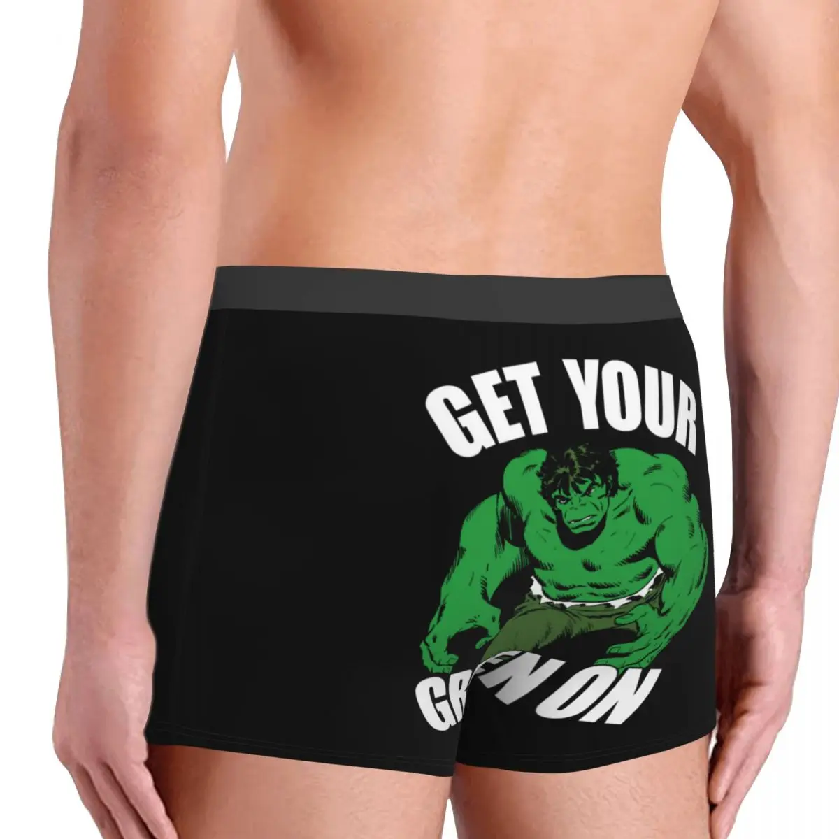 Custom Hulk Get Your Green On Underwear Men Breathable Boxer Briefs Shorts Panties Soft Underpants For Male