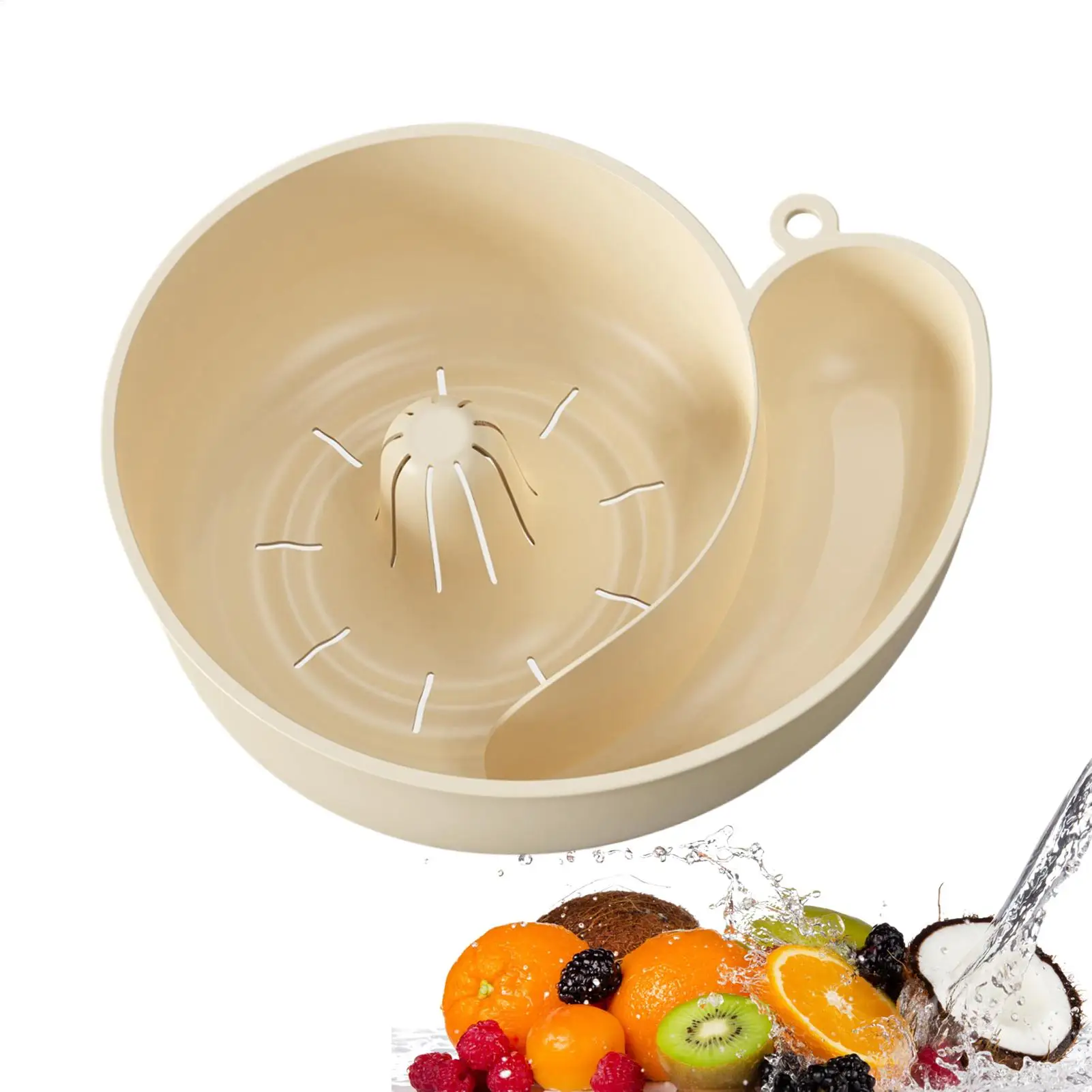 Vegetable Washing Basket Snail Shape Drain Automatic Cleaning Basket Fruit Plate Filter Fruit Washing kitchens accessories - Image 4