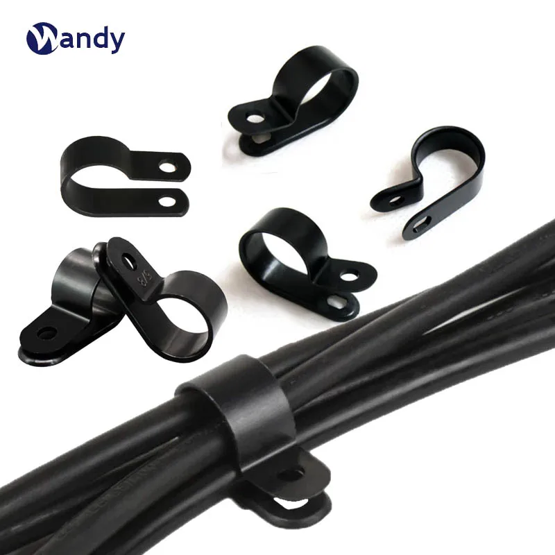 10Pcs Nylon Holder Clamps Fixation Cable Fastener Clips Small Plastic Black Cable Management Wire Fixing Clip Cable Organizer