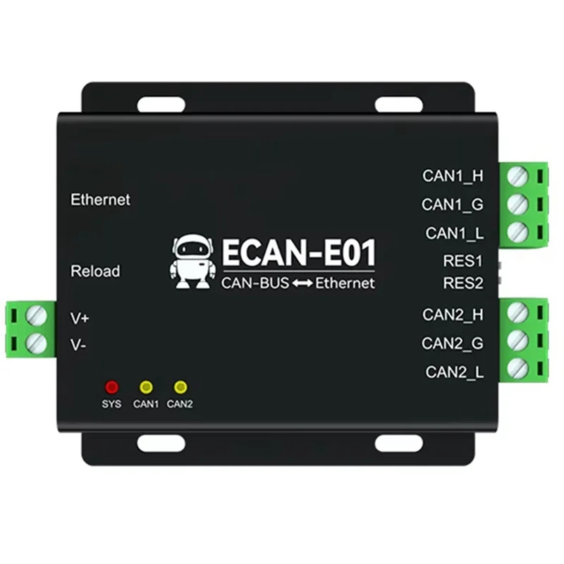 DIGIT-ECAN-E01 Can To Ethernet Adapter Can2.0 Protocol Converter Dual Channel Can Relay Supports TCP/UDP DC 8-28V