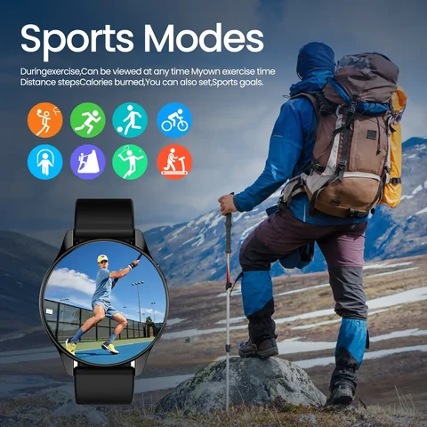 HOMEFISH Smart Watch Wireless Calling Multiple Sports Modes Music Player Health Tracking DIY Watch Faces Android iOS