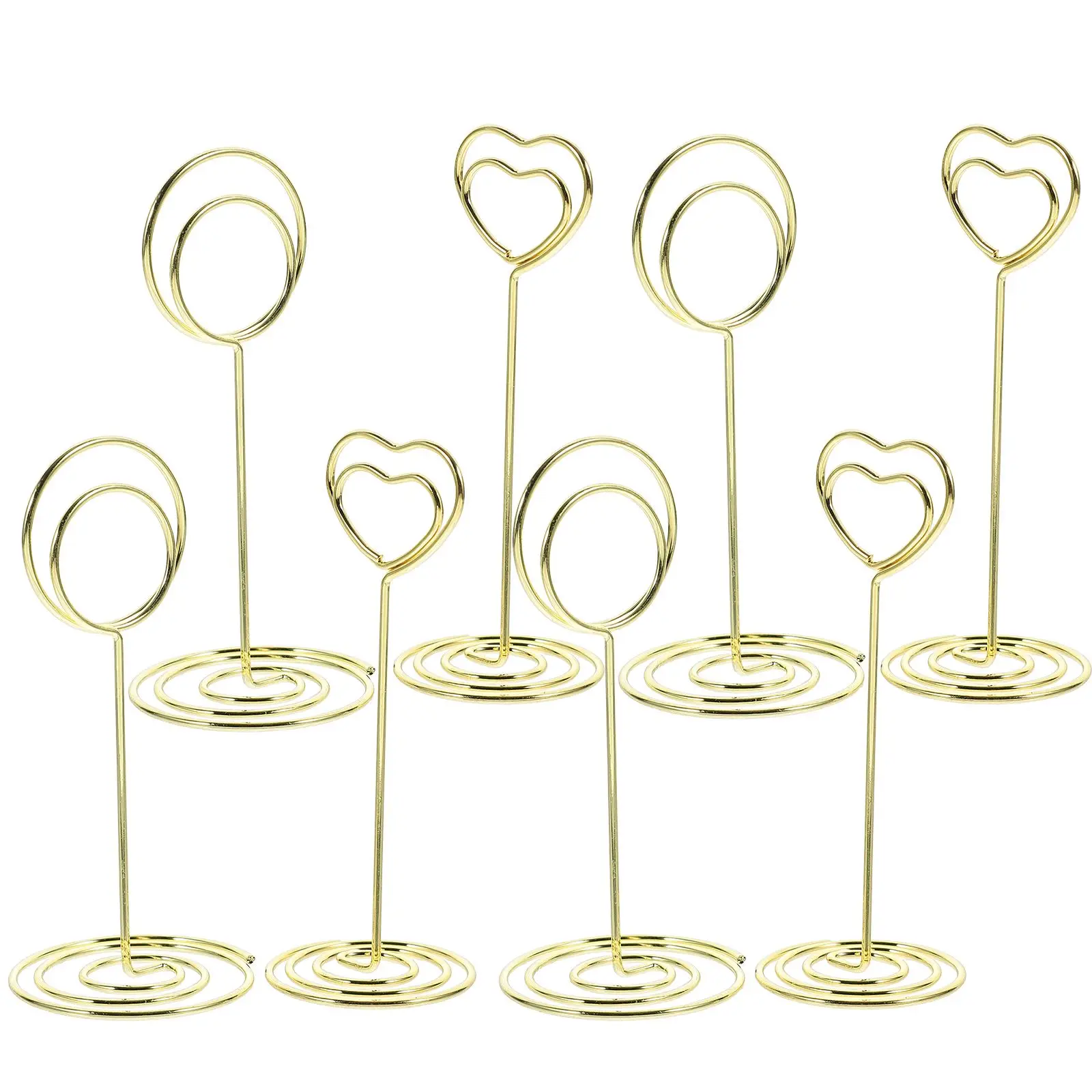 

8 Pcs Desktop Note Holder Picture Table Number Holders Folder Place Card for Sign Golden Stand Tables Office