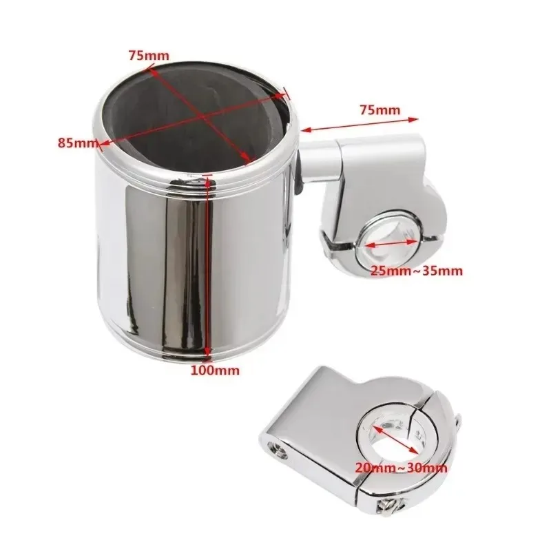 

New for Motorcycle Universal Adjustable Chrome Cup Holder Sportster Adjustable Disassembly and Quick Release