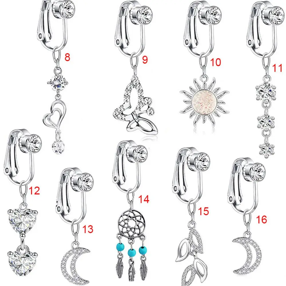 Clip On Umbilical Cartilage Clip Earring Clip Navel Rings Navel Clip on Fake Belly Rings Body Jewelry Belly Button Rings