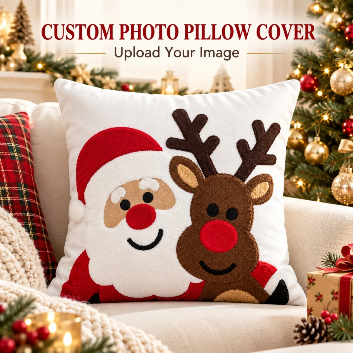Customizable photo pillow covers—personalize with your own designs, perfect for home sofa decor.