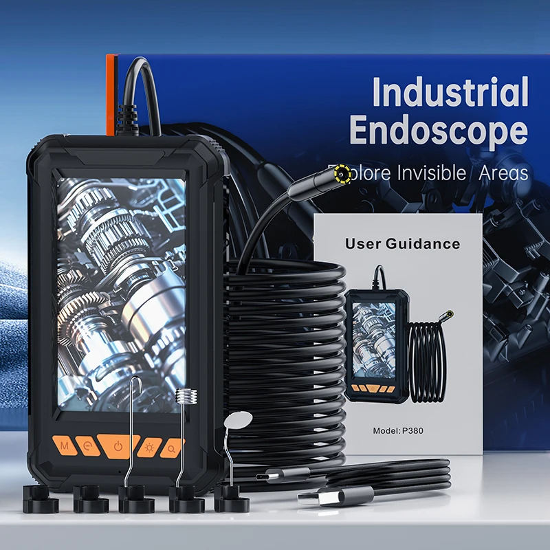 Ddcamera câmera endoscópica industrial com tela ips de 4.3 polegadas hd1080p câmera de inspeção digital ip67 à prova d'água com 8 luzes led