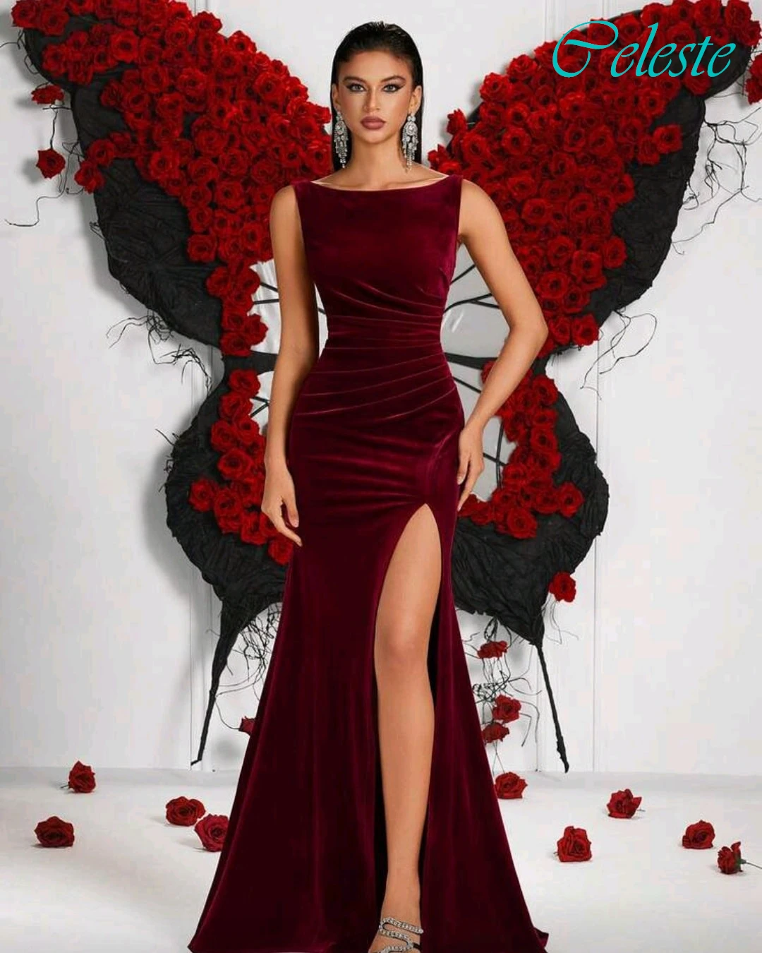 

Customized Mermaid Crew Neck Long Sleeves Elegant Evening Dress Delicate Bespoke Occasion Gowns Classic Fashion Party Dress