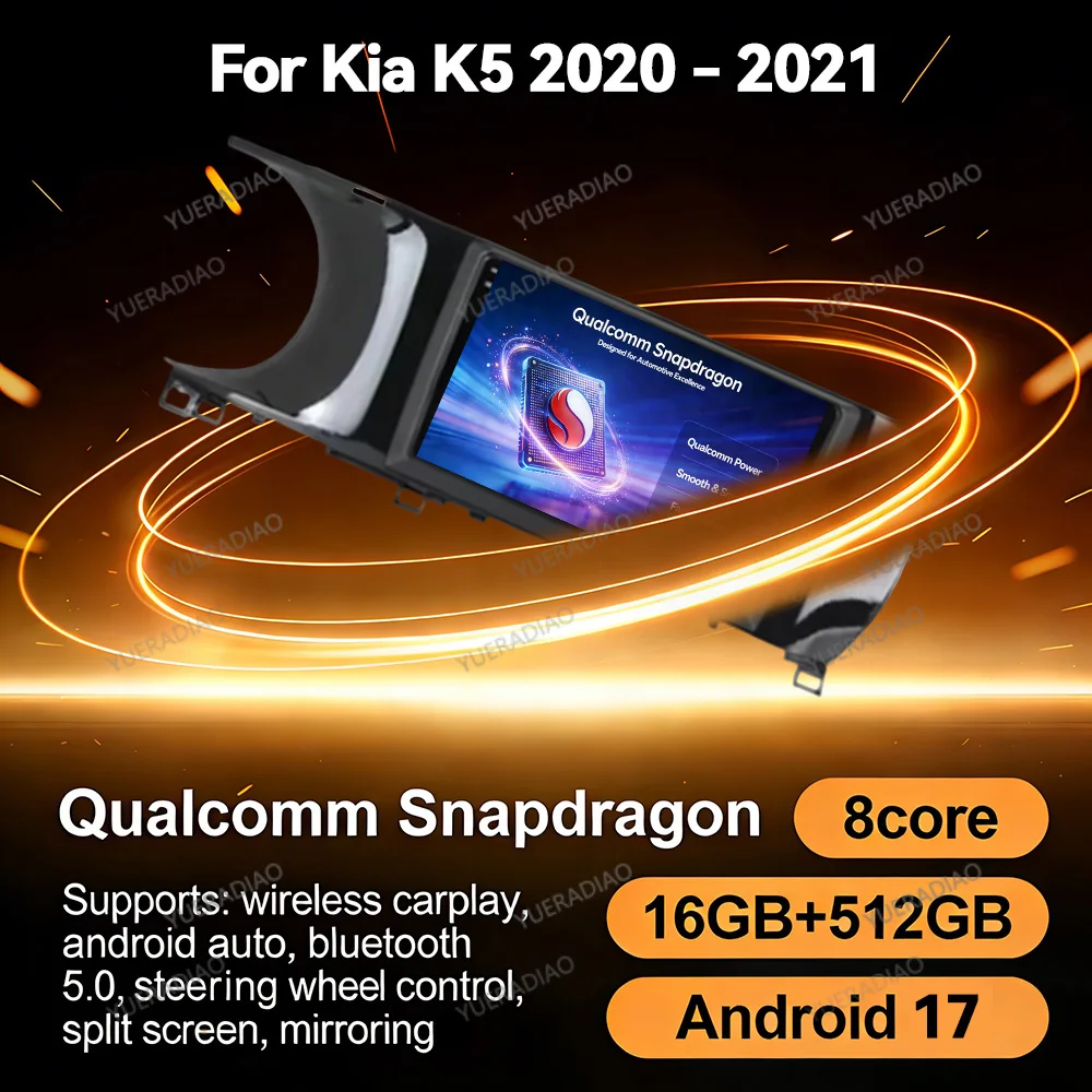 Android 17 Car Radio For KIA K5 3 III 2020 2021 Multimedia Stereo Video Player Carplay Auto GPS NAVI 4G LTE 5G WIFI Head Unit BT