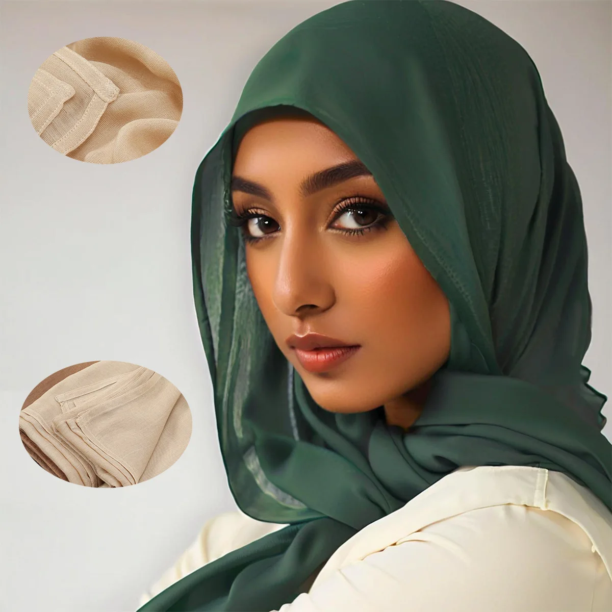 

Simple Elegant Muslim Headscarf for Women Soft Cotton Blend Hijab Versatile Daily Use Breathable Fabric Easy to Match Any Outfit