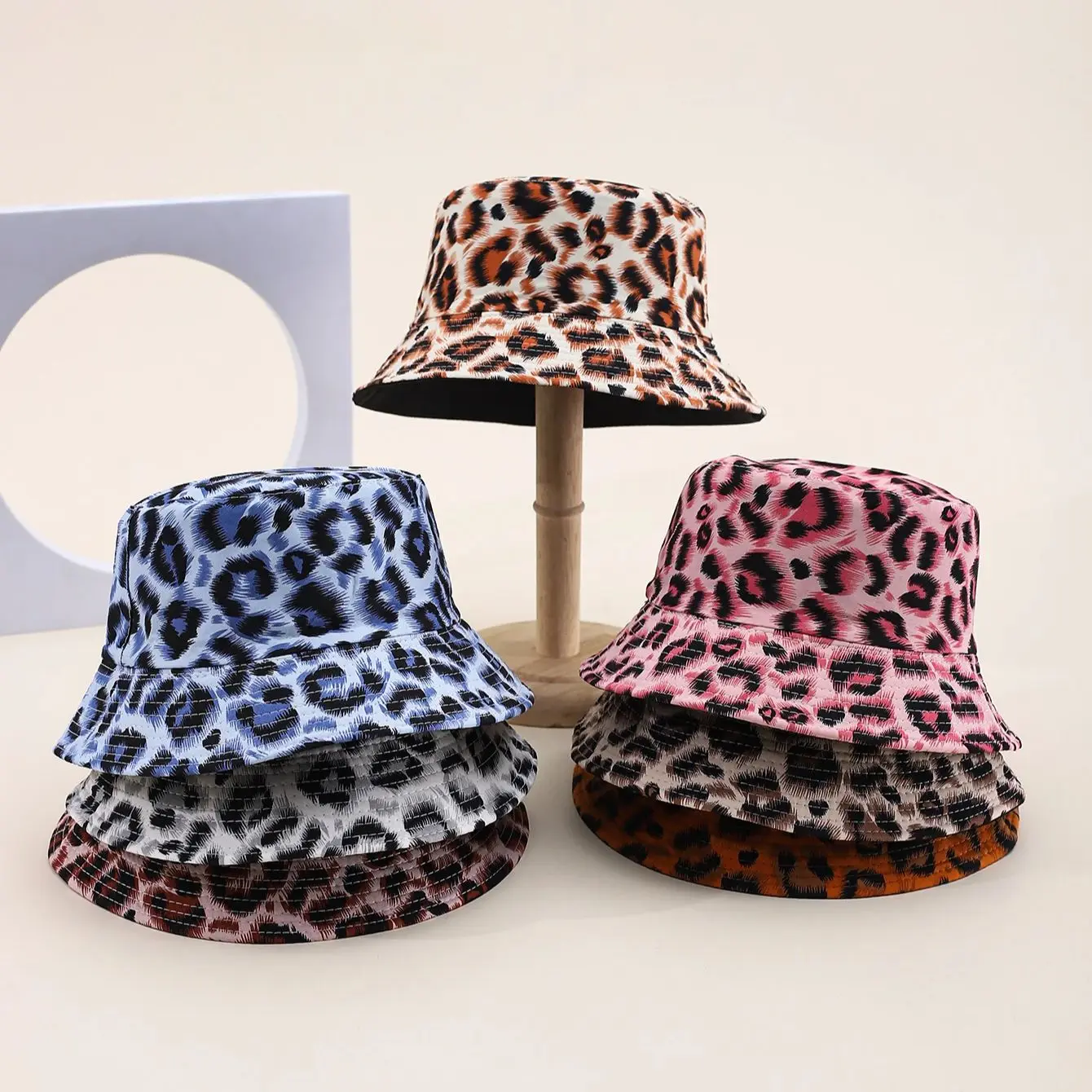 Leopard Eimer Hut Hip Hop Mode Street Dance Frühling Sommer Hut für Frauen und Männer Unisex Vintage