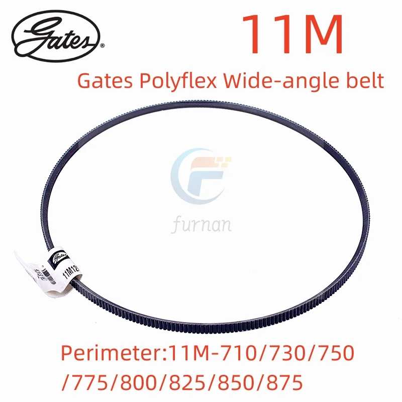 Courroie grand angle Gates Polyflex, courroie triangulaire de transmission, 11MAndalousie, 11M730, 11M750, 11M775, 11M800, 11M825, 11M850, 11M875