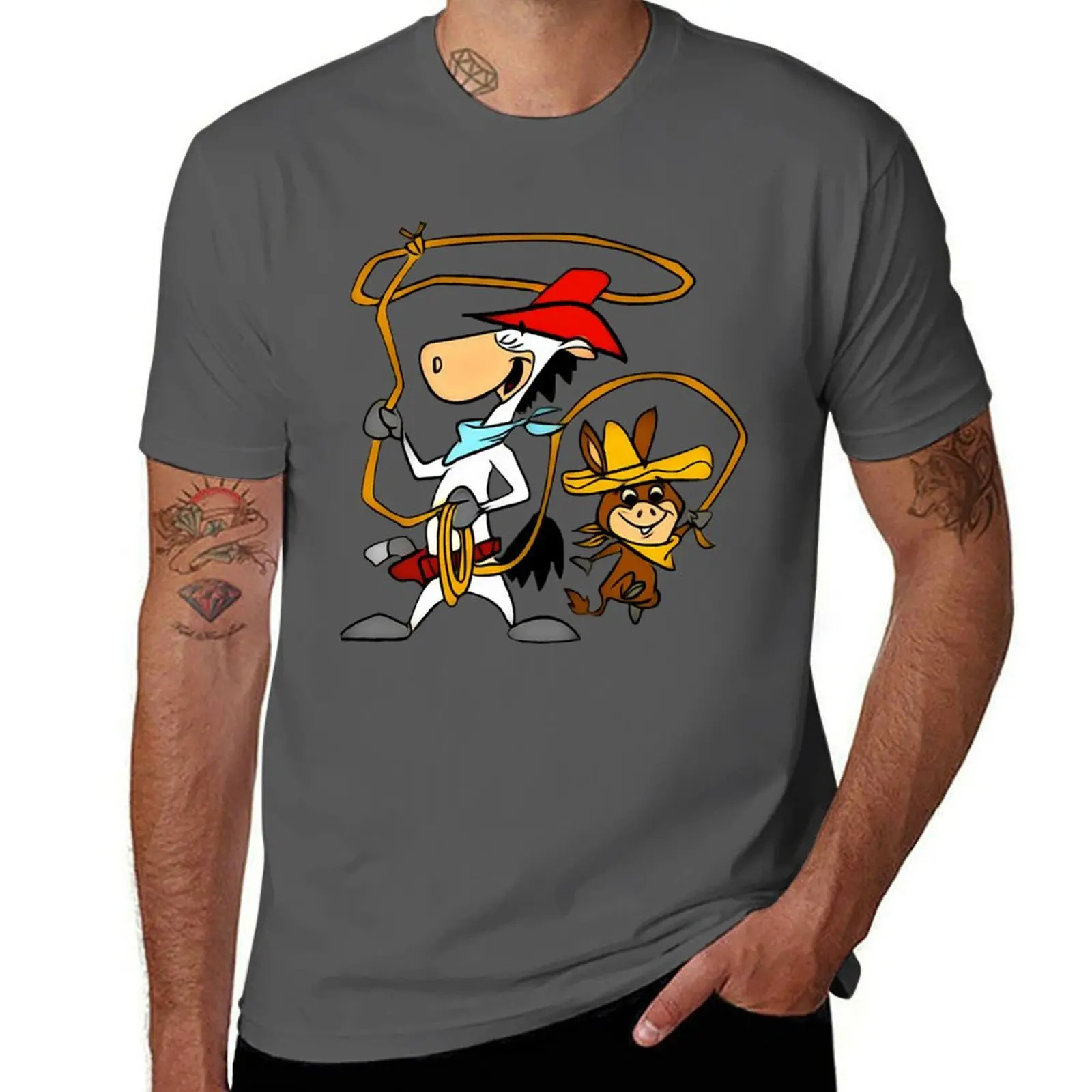 

Quick Draw McGraw and Baba Looey T-Shirt man t shirt designer t shirts for man cotton anime tshirt T-Shirt