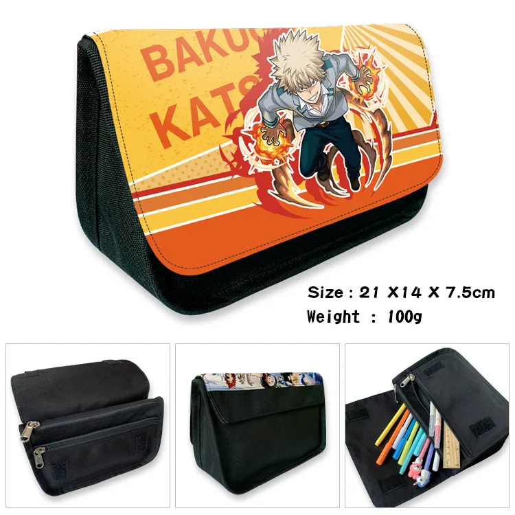 My Hero Academia Animação Derivada Lápis Caso Estudante Suprimentos Desenhos Animados Zipper Pencil Pouch Masculino ou Feminino