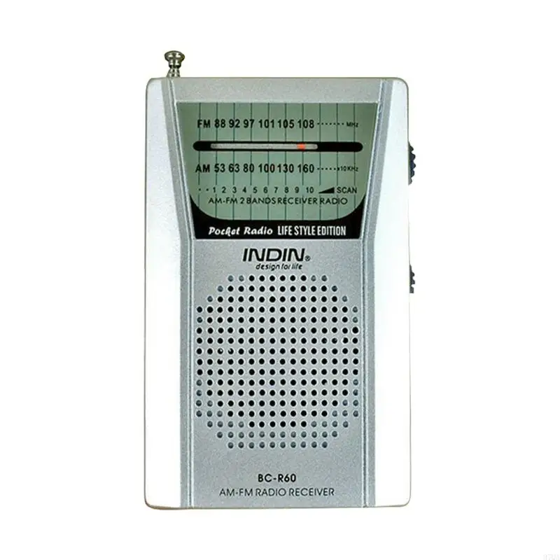 BCR60 Portable Radio Handheld Radio Player Two Band Pocket Size Build-in Loudspeaker for Elderlys