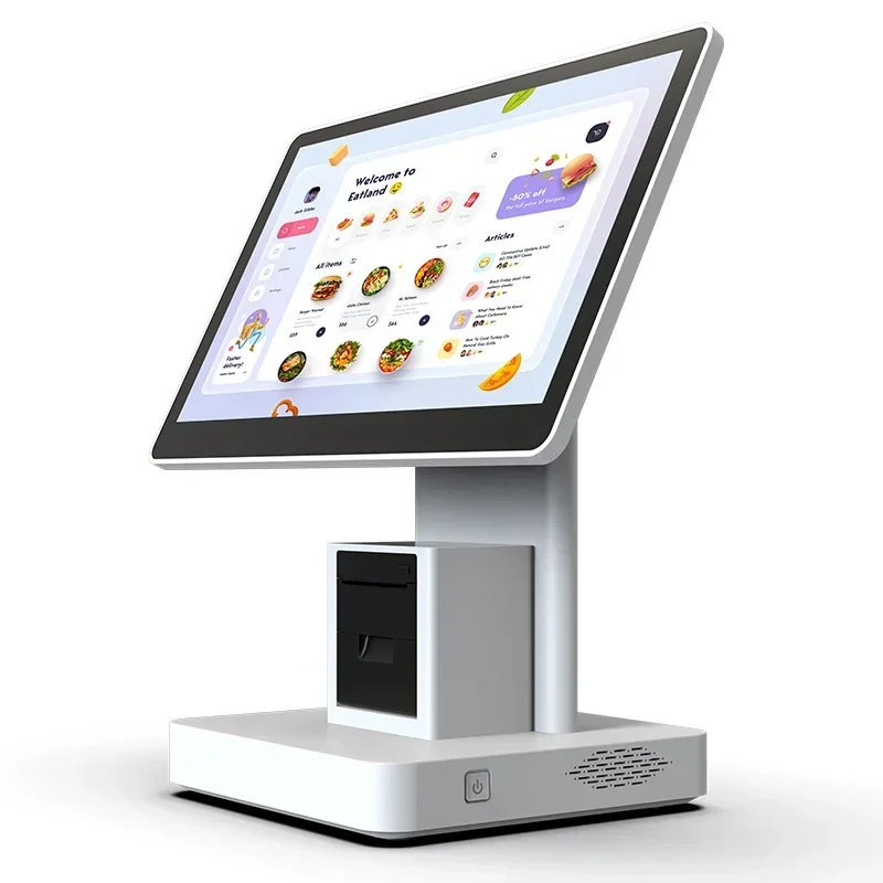 Heiße SalesN16W 15,6 Zoll Win10 /Android11 Pos Maschine 4GB + 64GB Desktop Pos Terminal Mit 58mm empfänger Drucker