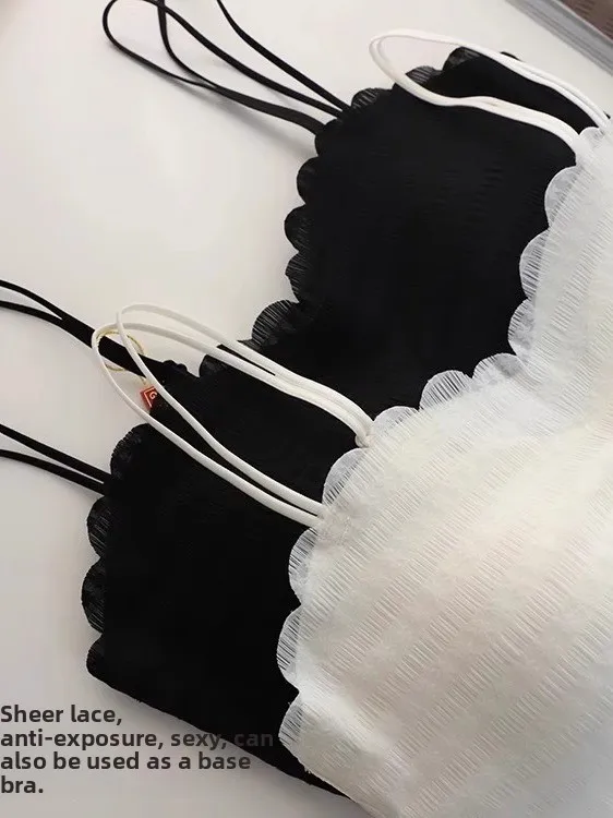 White Lace Strap Vest Women Summer Outerwear Sl Anti Exposure Beautiful Ba Underwear Tube Top irt Fem Faion