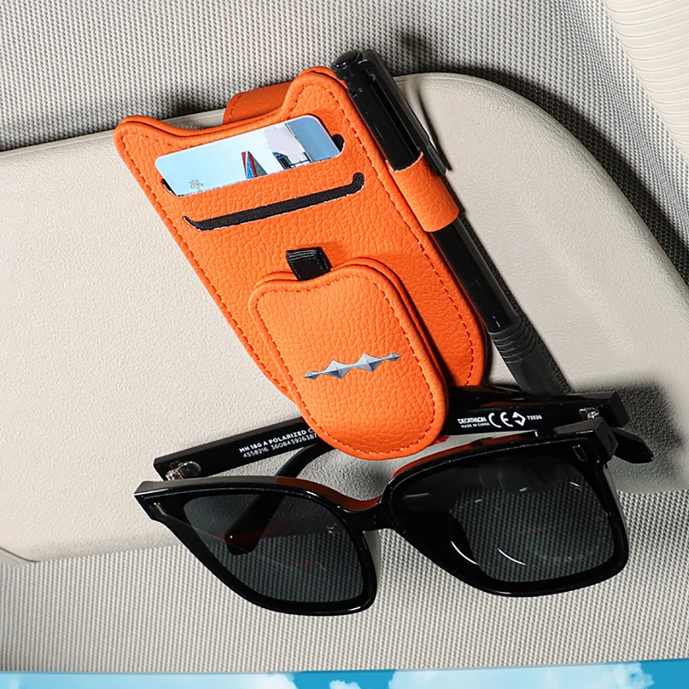For BYD Leopard 5 Car Leather Sunshade Storage Box Leopard 8 Sunglasses Clip Multi functional Glasses Clip Accessories