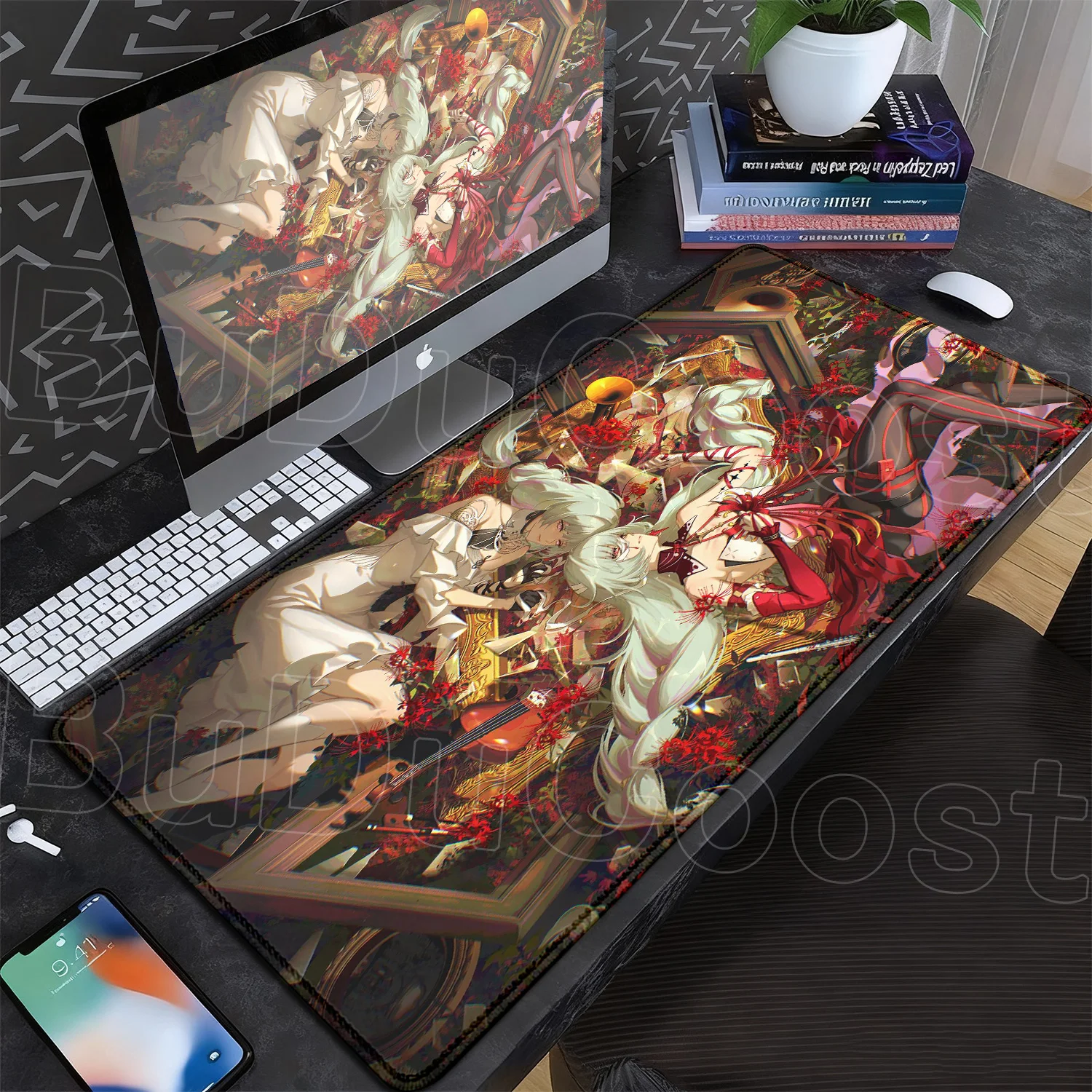 Anime Red Girl Keyboard Mat Game Mouse pad Wuthering Waves Rubber Gaming Accessories New Large Popular Pretty Phrolova Mouse Pad