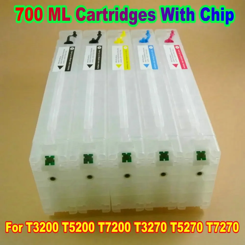 Cartuchos de tinta recargables de 700ML con Chip para Epson SureColor T3200 T5200 T7200 T3270 T5270 T7270 Chip estable modelo de T6941-T6945