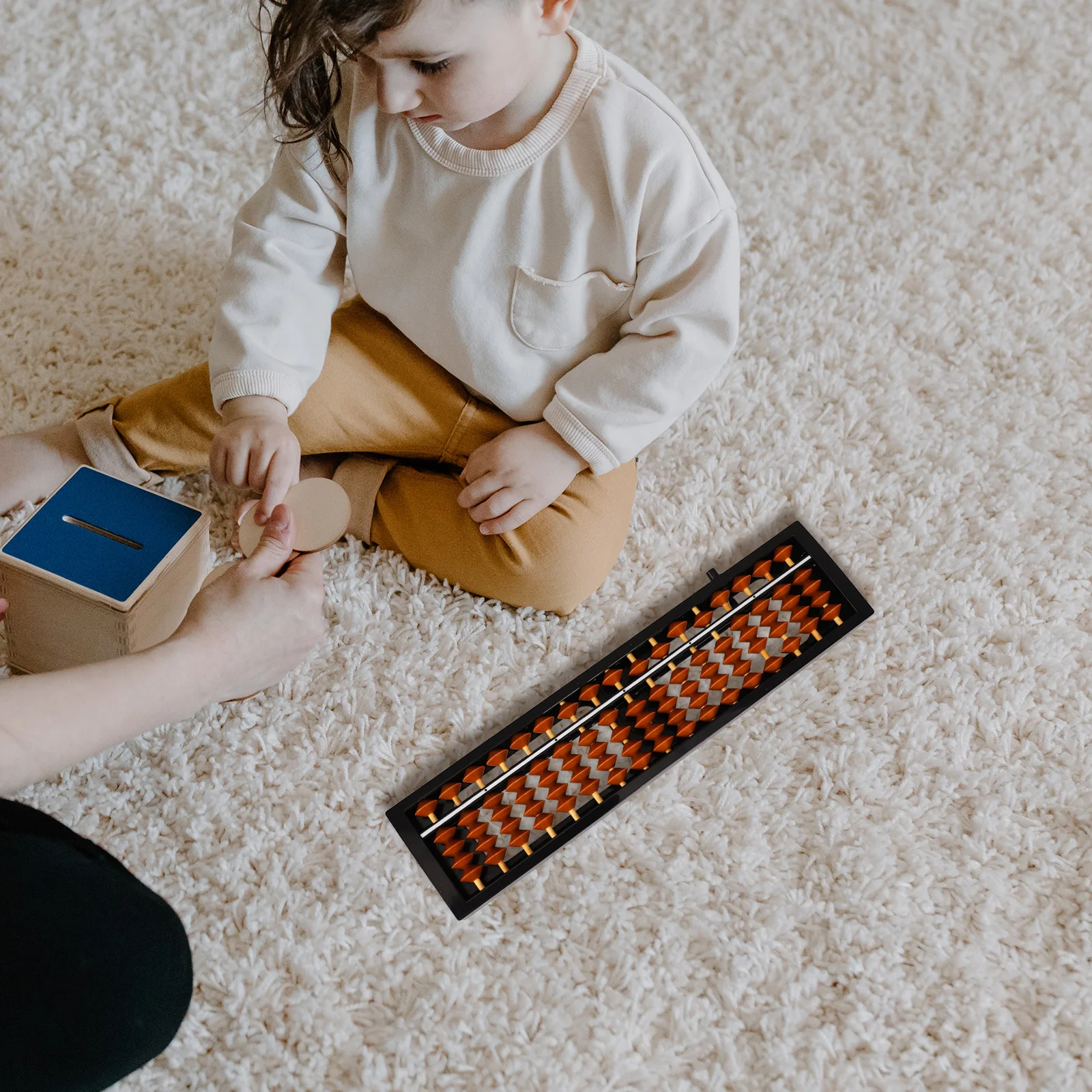 1 PC Pearl Heart Abacus 1723 ลูกปัดเลขคณิตของเล่นสําหรับเด็กคณิตศาสตร์พลาสติกขนาดเล็กการคํานวณกรอบจีนสไตล์วินเทจ