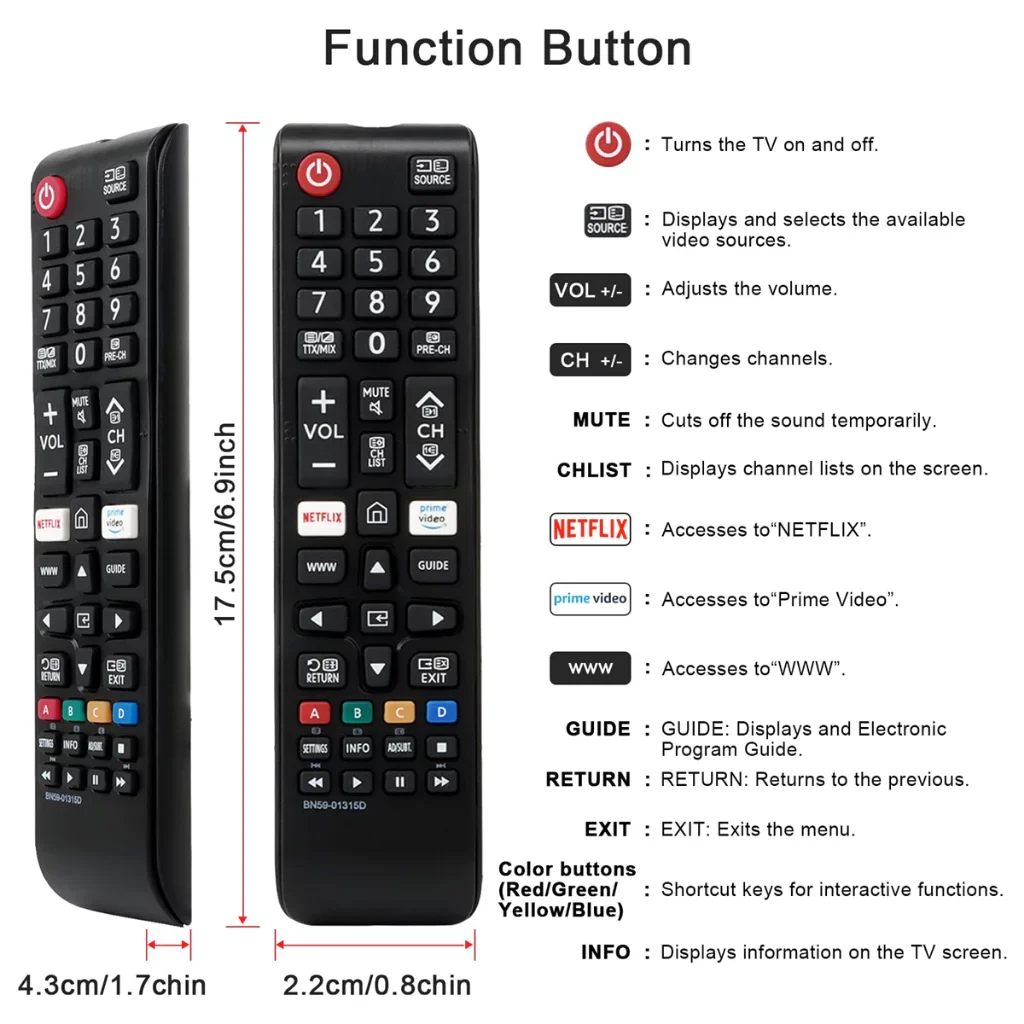 BN59 01315B For Samsung Remote Control Compatible with UE43RU7100 UE49RU7100 UE50RU7100 UE55RU7100 UE75RU7100 UE43RU7105 UE43RU7