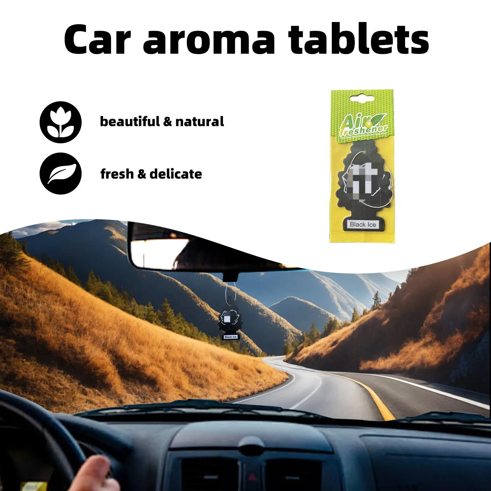 5/10/20 قطعة معطر هواء للسيارة بأشكال عشوائية ورائحة ثلج سوداء، ورق طبيعي معطر للشاي، نوع معلق مثبت على السيارة، انت السيارة #4