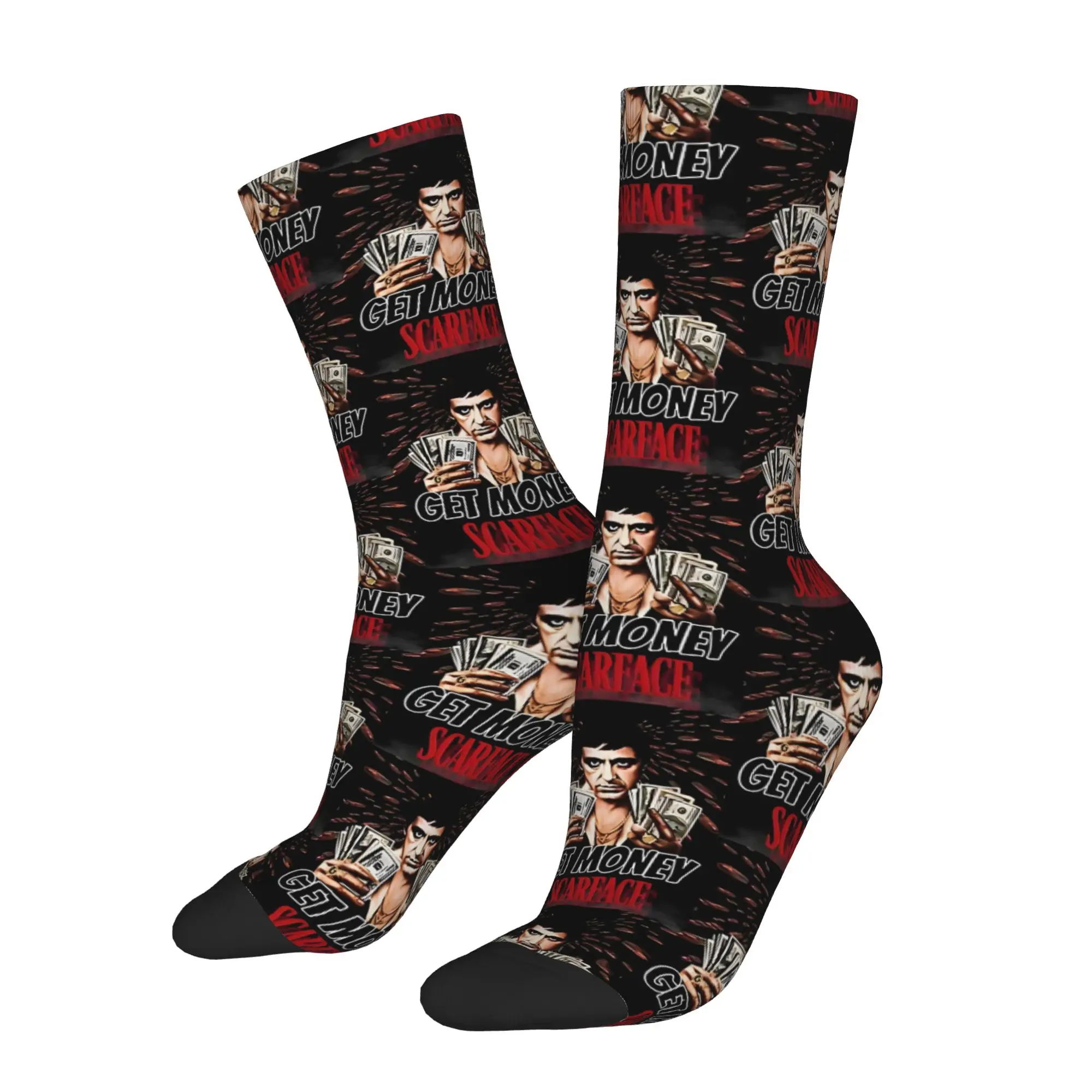 1 Pair Hip Hop Retro Power Crazy Men's Sock S-Scarface Harajuku Pattern Printed Funny Sock