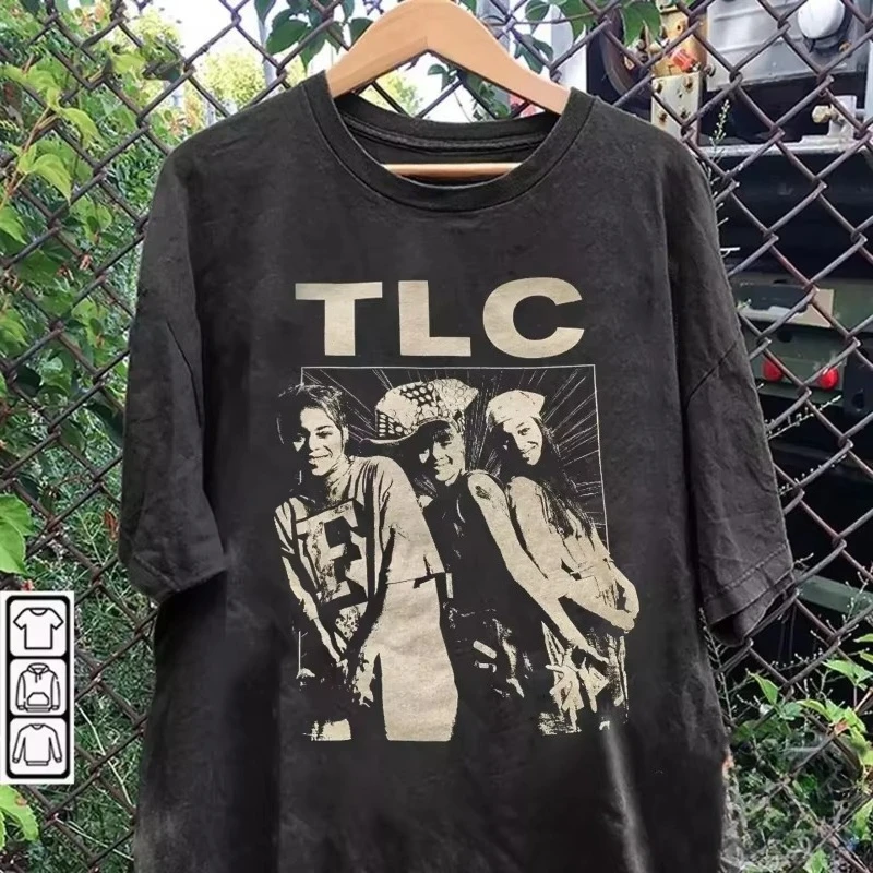 

Новинка 2025 года, мягкая редкая черная хлопковая футболка TLC Band Member, мужская мода, уличный хип-хоп, рок, женский топ с короткими рукавами и круглым вырезом