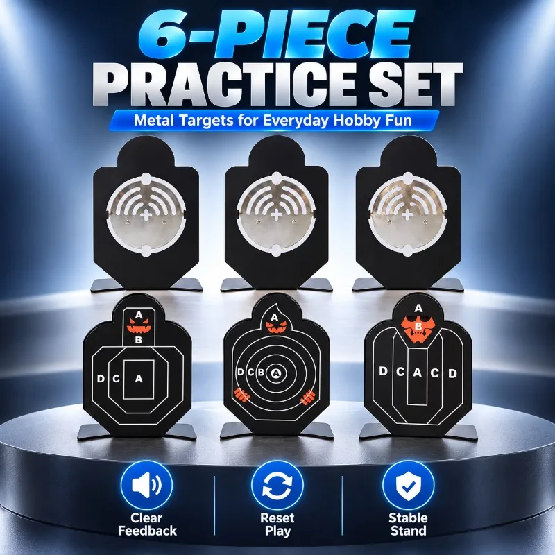 Hobby Game Metal Resetting Target Sturdy Base with Crisp Sound When Struck