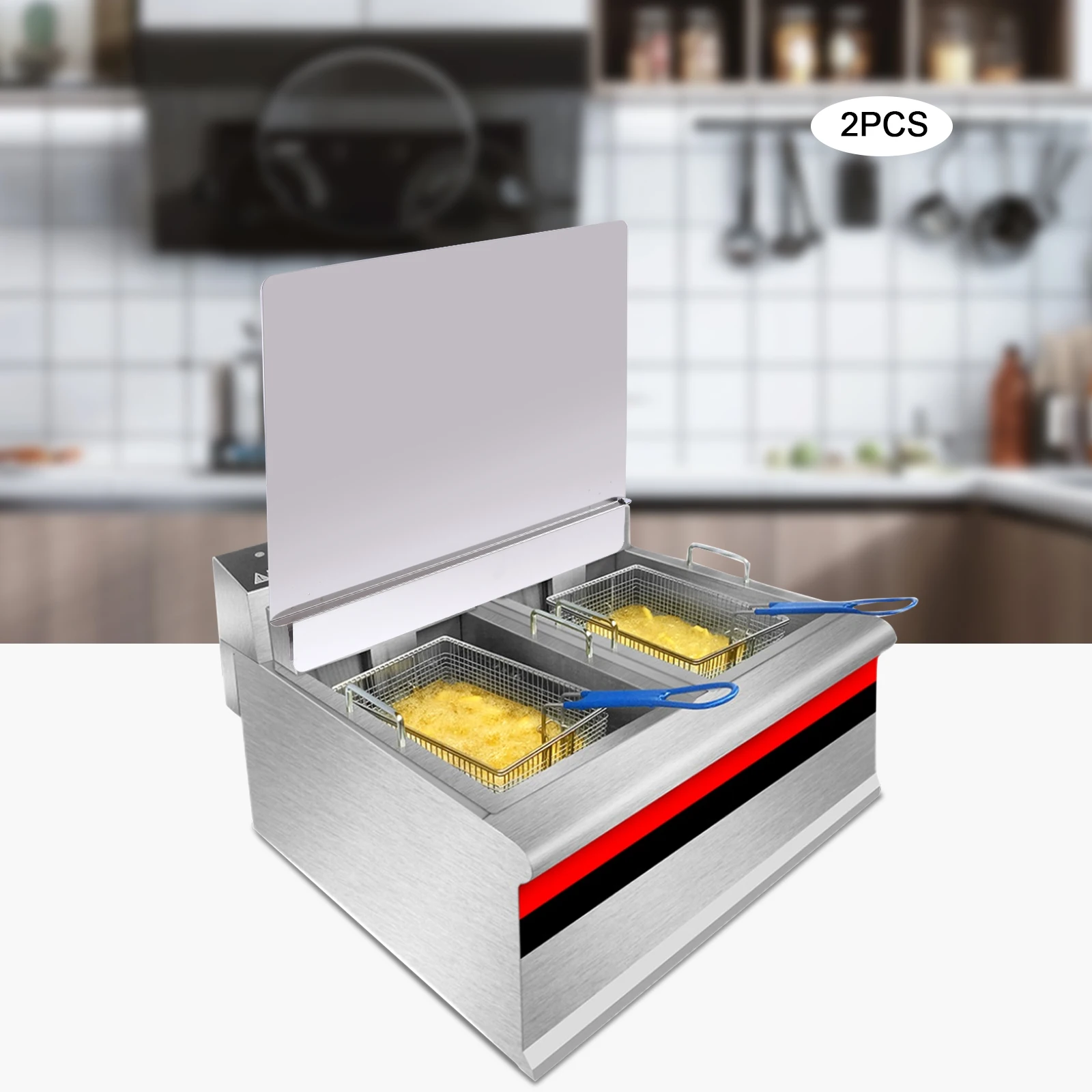 2 Pack Universal Stainless Steel Deep Fryer Splash Guard Insert Left & Right New