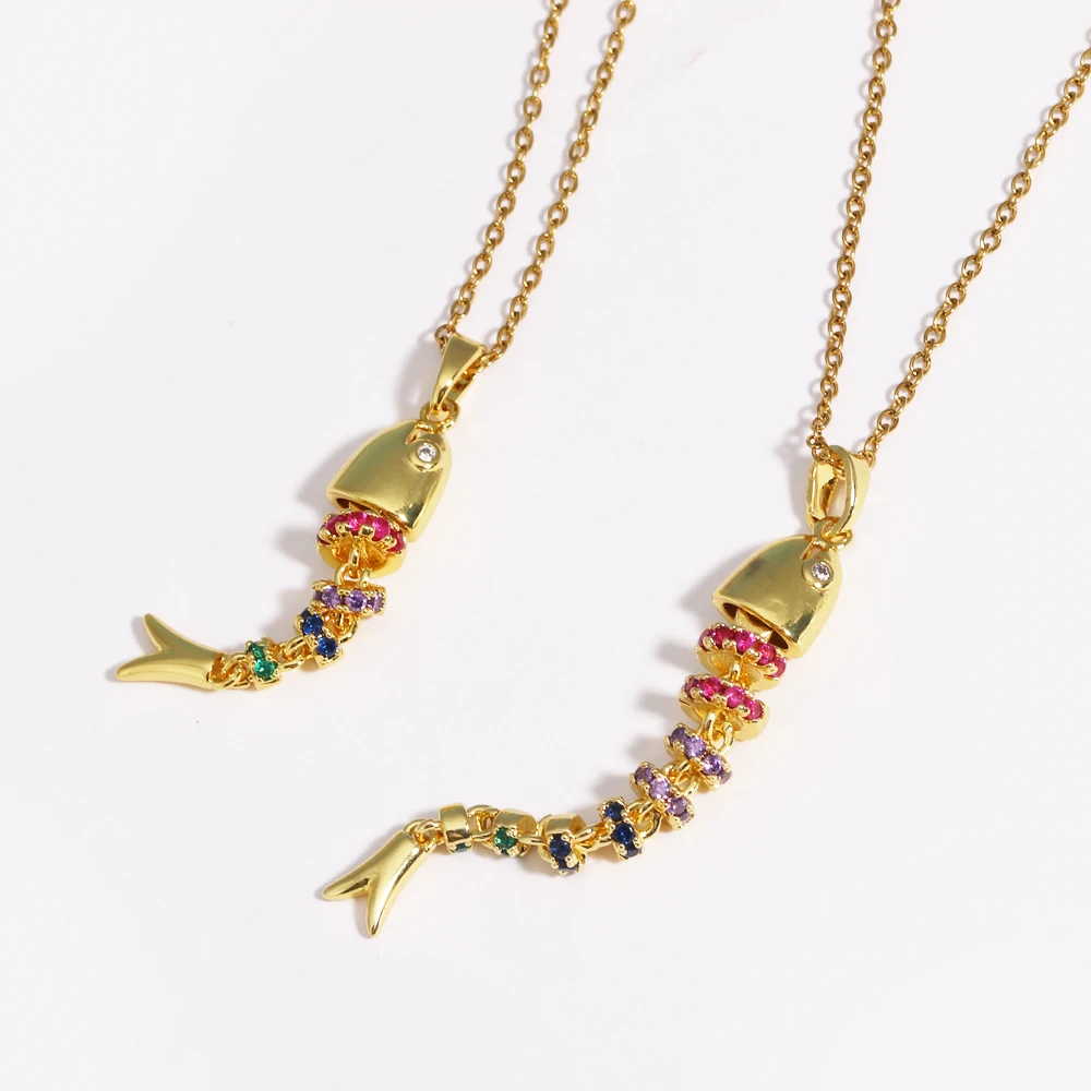Women's Fashionable Lithium Fish Necklace Light Luxury High-End Stainless Steel Temperament Niche Jewelry Gift