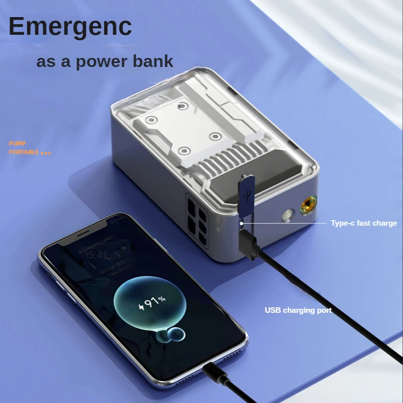 Wireless/Wired Car Air Compressor 4000mAh Electric Air Pump Tire Inflatable Pump Mechanical Industrial Style Car Tyre Inflator
