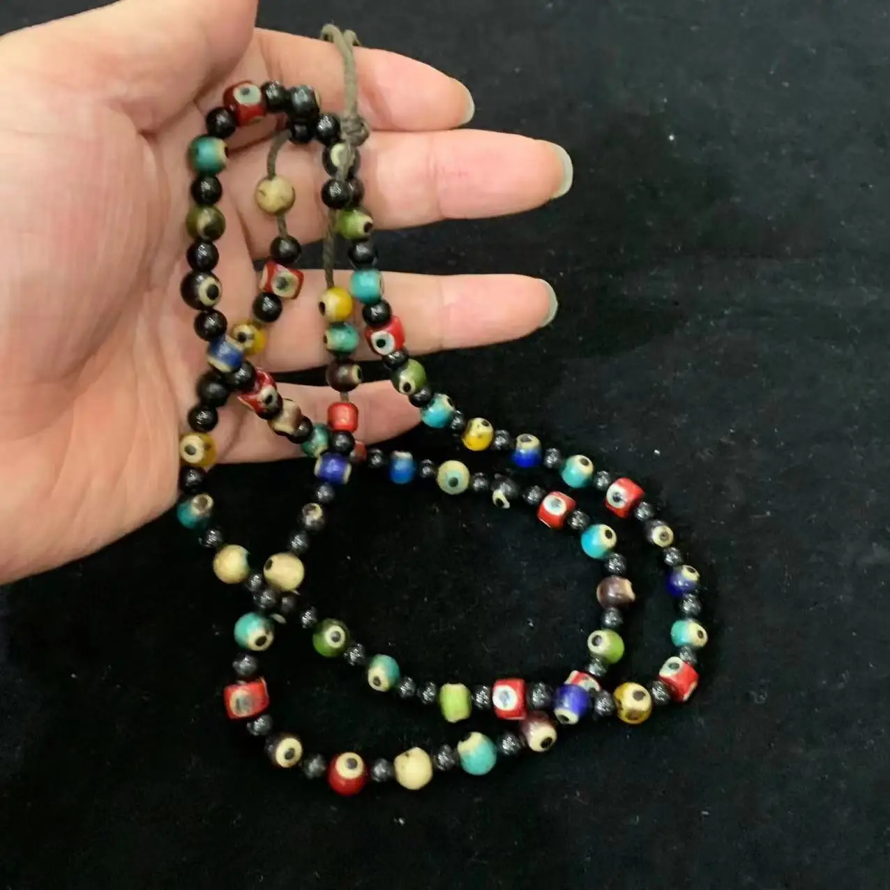 1pcs/lot Natural Selected Old Glazed Necklace Elegant and Dignified Colorful Aristocratic Female Buddhist Gemstones gem jewelry