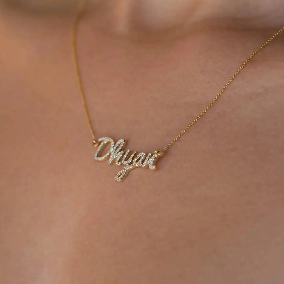 

Ожерелье с 3D цирконием и именной табличкой, ожерелье с индивидуальным именем, серебро 925, индивидуальное имя бриллианта, роскошные ювелирные изделия, подарок для жены