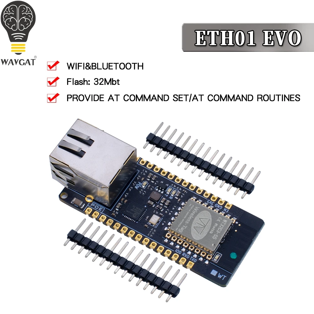 ETH01-EVO Enlightenment Display ESP32-C3 module WIFI Bluetooth Ethernet 3 in 1 Internet of Things Gateway Updated WT32-ETH01