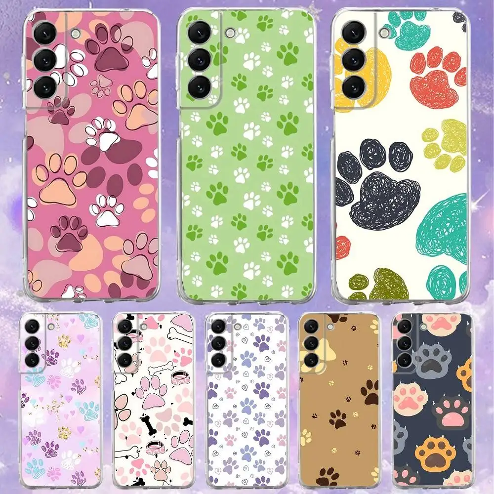 

Dog Paw Phone Case Silicone For Samsung S30,S23,21,22,20 Ultra,S20 FE lite,S10,9,PIus Note20ultra Cover Clear