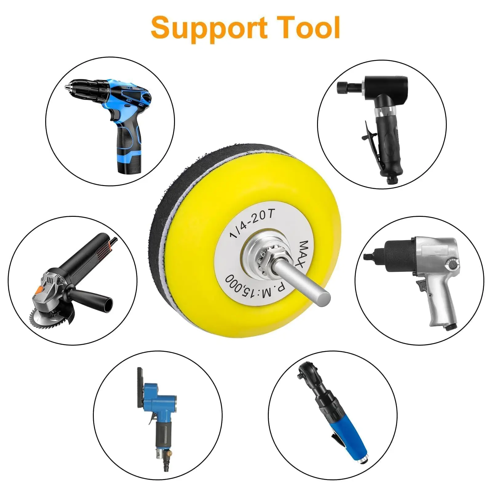 Hook and Loop Polishing Buffing Pad, camada de espuma macia, Shank Drill Attachment, Car Buffer Pad, 3 ", 4 Pcs