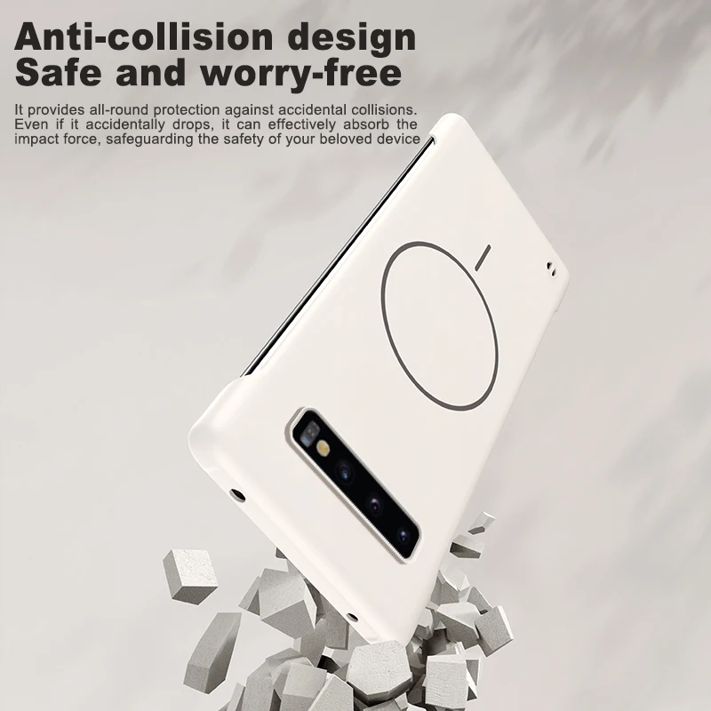 Für Magsafe Lünette-lose Handyhülle für Samsung S10 Plus S20+ S21 FE S22 S23 Note 20 Ultradünne rahmenlose harte PC-Magnetabdeckung – Detail 3