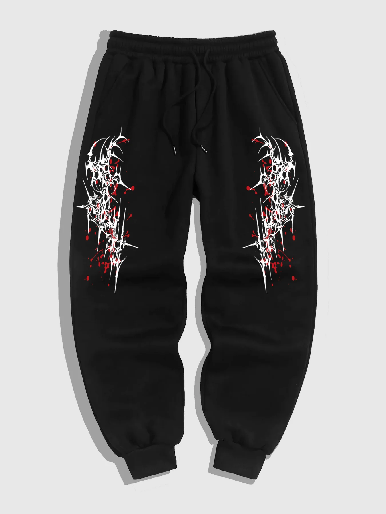 

Gothic Print Fashion Harajuku Versatile Solid Color Daily Outdoor Running Fitness Breathable Casual Comfortable Men Sports Pants