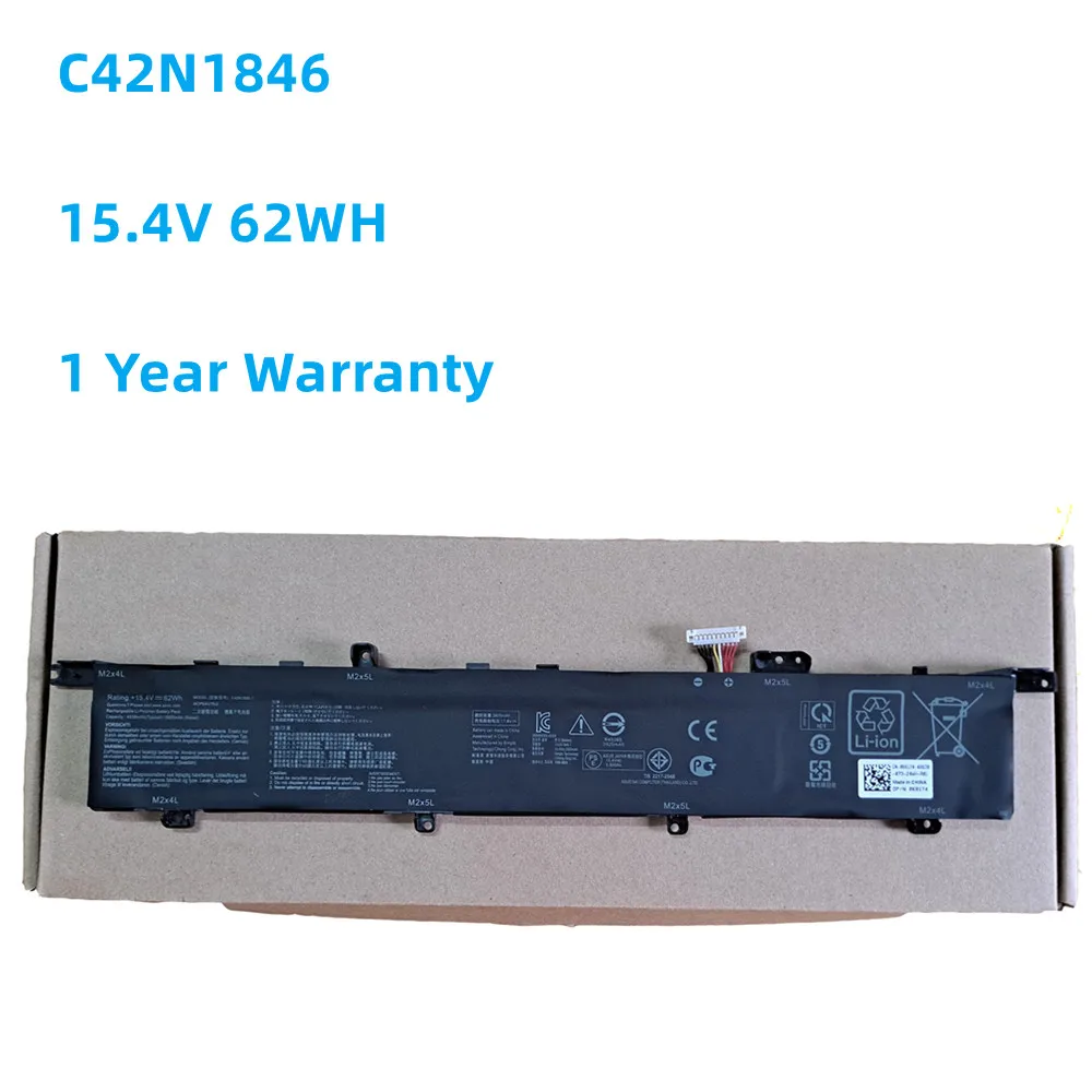 

New C42N1846 Laptop Battery 62Wh For Asus ZenBook Pro Duo UX581G UX581LV UX581GV-H2001T H2004T H2003T H2002R BP9901U XB74T XB94T