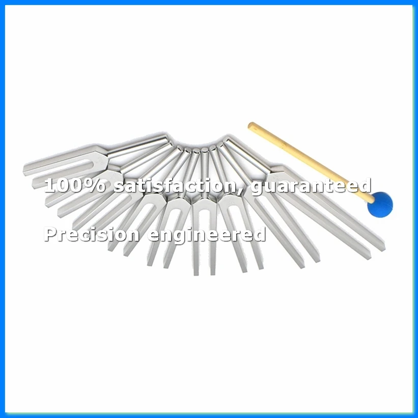 

9 Silver Tuning Forks for Healing Chakras, Sound Therapy, Maintaining Perfect Harmony of Body, Mind and Spirit-ABYS