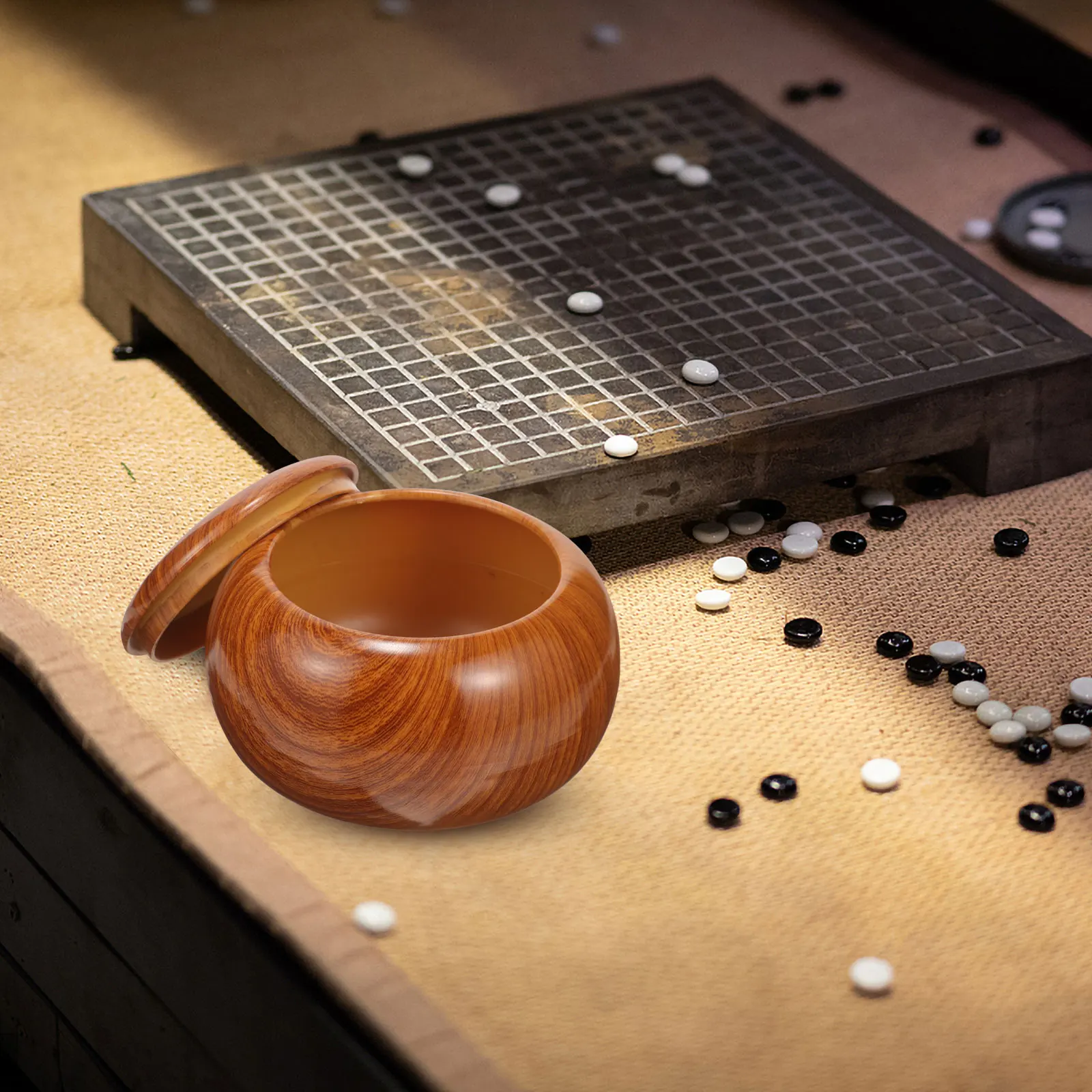 

2 Pcs Go Box Retro Chess Storage Can Game Stone Container Bowl Pieces Plastic Stones Holder Pot