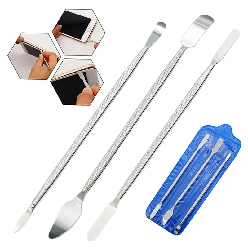 3pcs Universal Mobile Phone Repair Opening Tool Laptop Tablet Screen Repairing Tools Metal Disassemble Crowbar Pry Hand Tool Set