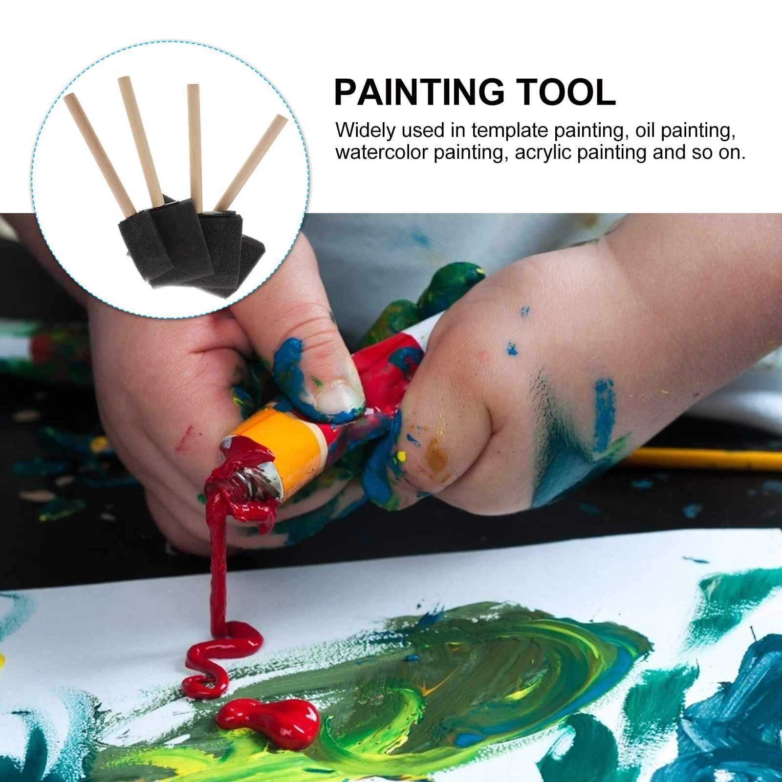 

26 Pcs Drawing Tool Sponges Brush Painting Brushes Roller Diy s Kit Child