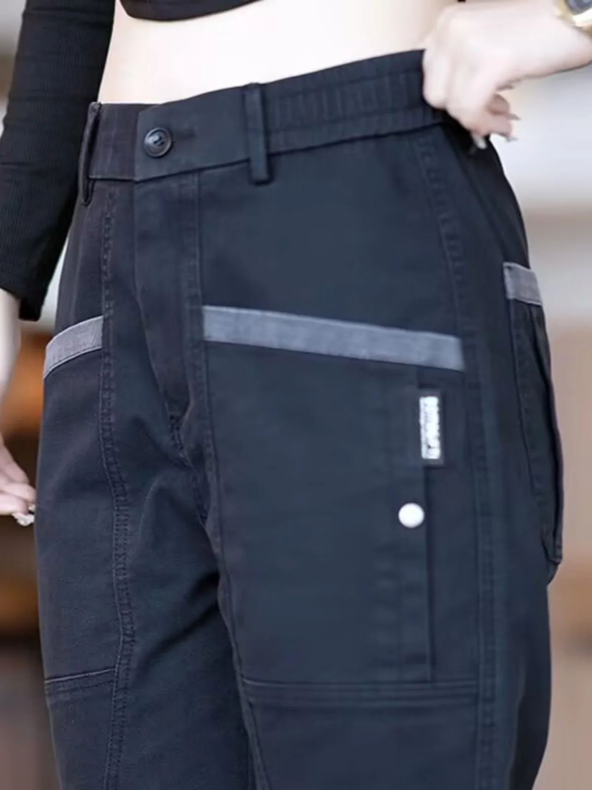 

Men's Casual Straight Leg Pants Spring Autumn New Sle Four kets Elastic Waist Faionable All-Match Long Trousers